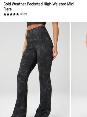 Fabletics Black High-Waisted Pocketed Mini Flare Leggings